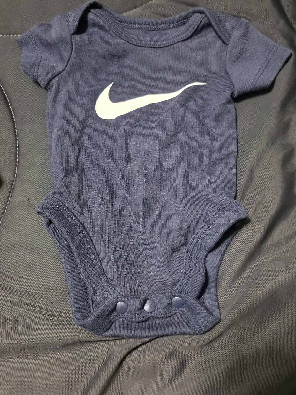 Nike Navy Baby Bodysuit with White Swoosh